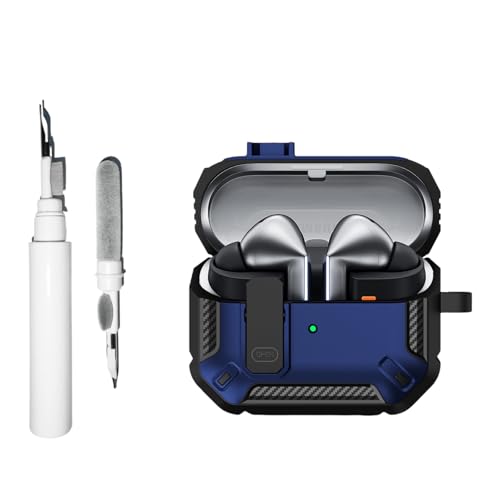 Casevita Lock Schutzhülle kompatibel mit Samsung Galaxy-Buds 3 Pro/Galaxy Buds 3 mit Schlüsselanhänger, militärische Rüstung, stoßfeste Schutzhülle für Damen und Herren, mit Reinigungsset von Casevita