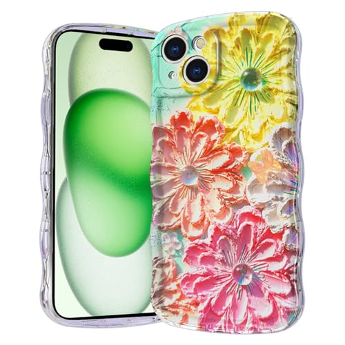 Casevita Magnetische Schutzhülle, kompatibel mit iPhone 15, niedlich, transparent, Retro, Ölblumen, gelockter Wellenrand, Ganzkörperschutz, schlank, stoßfest, kabellose Ladegeräte für Frauen Casevita Magnetische Schutzhülle, kompatibel mit iPhone 15, niedlich, transparent, Retro, Ölblumen, gelockter Wellenrand, Ganzkörperschutz, schlank, stoßfest, kabellose Ladegeräte für Frauen von Casevita