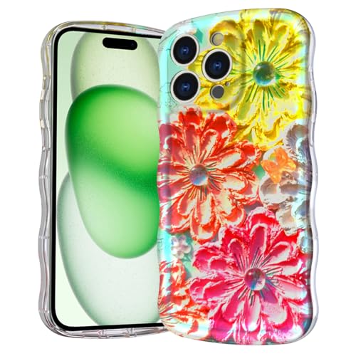 Casevita Magnetische Schutzhülle, kompatibel mit iPhone 15 Pro, niedlich, transparent, Retro, Ölblumen, gelockter Wellenrand, Ganzkörperschutz, schlank, stoßfest, kabellose Ladegeräte für Frauen Casevita Magnetische Schutzhülle, kompatibel mit iPhone 15 Pro, niedlich, transparent, Retro, Ölblumen, gelockter Wellenrand, Ganzkörperschutz, schlank, stoßfest, kabellose Ladegeräte für Frauen von Casevita