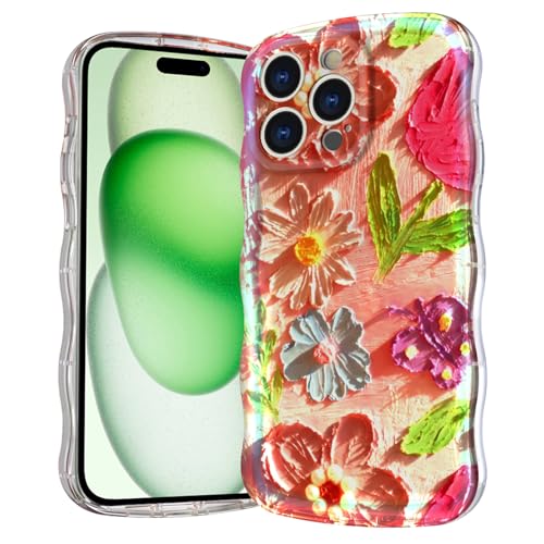 Casevita Magnetische Schutzhülle, kompatibel mit iPhone 15 Pro Max, niedlich, transparent, Retro, Ölblumen, gelockter Wellenrand, Ganzkörperschutz, schlank, stoßfest, kabellose Ladegeräte für Frauen Casevita Magnetische Schutzhülle, kompatibel mit iPhone 15 Pro Max, niedlich, transparent, Retro, Ölblumen, gelockter Wellenrand, Ganzkörperschutz, schlank, stoßfest, kabellose Ladegeräte für Frauen von Casevita