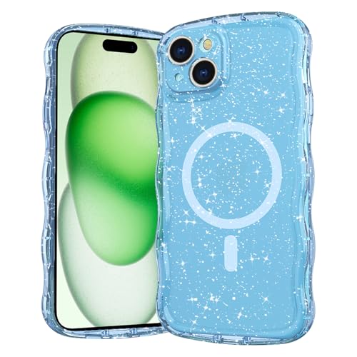Casevita Magnetische Schutzhülle, kompatibel mit iPhone 16, niedlich, transparent, glitzernd, gewellt, Ganzkörperschutz, schlank, stoßfest, kabellose Ladegeräte für Damen Casevita Magnetische Schutzhülle, kompatibel mit iPhone 16, niedlich, transparent, glitzernd, gewellt, Ganzkörperschutz, schlank, stoßfest, kabellose Ladegeräte für Damen von Casevita