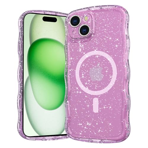 Casevita Magnetische Schutzhülle, kompatibel mit iPhone 16 Plus, niedlich, transparent, glitzernd, gewellt, Ganzkörperschutz, schlank, stoßfest, kabellose Ladegeräte für Damen Casevita Magnetische Schutzhülle, kompatibel mit iPhone 16 Plus, niedlich, transparent, glitzernd, gewellt, Ganzkörperschutz, schlank, stoßfest, kabellose Ladegeräte für Damen von Casevita