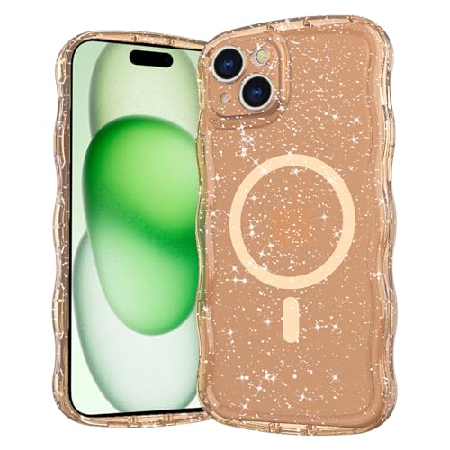 Casevita Magnetische Schutzhülle, kompatibel mit iPhone 16 Plus, niedlich, transparent, glitzernd, gewellt, Ganzkörperschutz, schlank, stoßfest, kabellose Ladegeräte für Damen Casevita Magnetische Schutzhülle, kompatibel mit iPhone 16 Plus, niedlich, transparent, glitzernd, gewellt, Ganzkörperschutz, schlank, stoßfest, kabellose Ladegeräte für Damen von Casevita