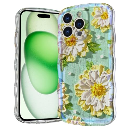Casevita Magnetische Schutzhülle, kompatibel mit iPhone 16 Pro, niedlich, transparent, Retro, Ölblumen, gelockter Wellenrand, Ganzkörperschutz, schlank, stoßfest, kabellose Ladegeräte für Frauen Casevita Magnetische Schutzhülle, kompatibel mit iPhone 16 Pro, niedlich, transparent, Retro, Ölblumen, gelockter Wellenrand, Ganzkörperschutz, schlank, stoßfest, kabellose Ladegeräte für Frauen von Casevita