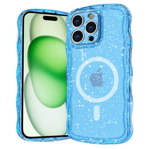 Casevita Magnetische Schutzhülle, kompatibel mit iPhone 16 Pro Max, niedlich, transparent, glitzernd, gewellt, Ganzkörperschutz, schlank, stoßfest, kabellose Ladegeräte für Damen Casevita Magnetische Schutzhülle, kompatibel mit iPhone 16 Pro Max, niedlich, transparent, glitzernd, gewellt, Ganzkörperschutz, schlank, stoßfest, kabellose Ladegeräte für Damen von Casevita