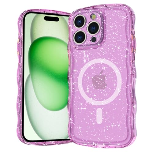 Casevita Magnetische Schutzhülle, kompatibel mit iPhone 16 Pro Max, niedlich, transparent, glitzernd, gewellt, Ganzkörperschutz, schlank, stoßfest, kabellose Ladegeräte für Damen Casevita Magnetische Schutzhülle, kompatibel mit iPhone 16 Pro Max, niedlich, transparent, glitzernd, gewellt, Ganzkörperschutz, schlank, stoßfest, kabellose Ladegeräte für Damen von Casevita