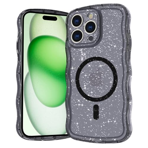 Casevita Magnetische Schutzhülle, kompatibel mit iPhone 16 Pro Max, niedlich, transparent, glitzernd, gewellt, Ganzkörperschutz, schlank, stoßfest, kabellose Ladegeräte für Damen Casevita Magnetische Schutzhülle, kompatibel mit iPhone 16 Pro Max, niedlich, transparent, glitzernd, gewellt, Ganzkörperschutz, schlank, stoßfest, kabellose Ladegeräte für Damen von Casevita