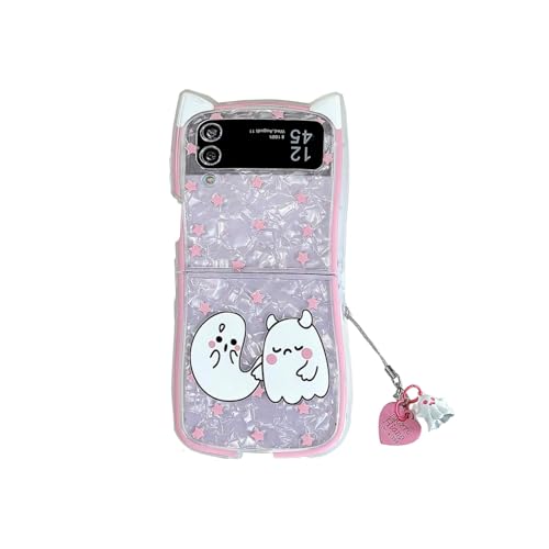 Casevita Niedliche Hülle Kompatibel mit Samsung Galaxy Z Flip 4 mit Anhänger, Weiche TPU Katze Design Lustige Cartoon Anime Geist Schutzhülle für Z Flip 4 für Frauen Casevita Niedliche Hülle Kompatibel mit Samsung Galaxy Z Flip 4 mit Anhänger, Weiche TPU Katze Design Lustige Cartoon Anime Geist Schutzhülle für Z Flip 4 für Frauen von Casevita