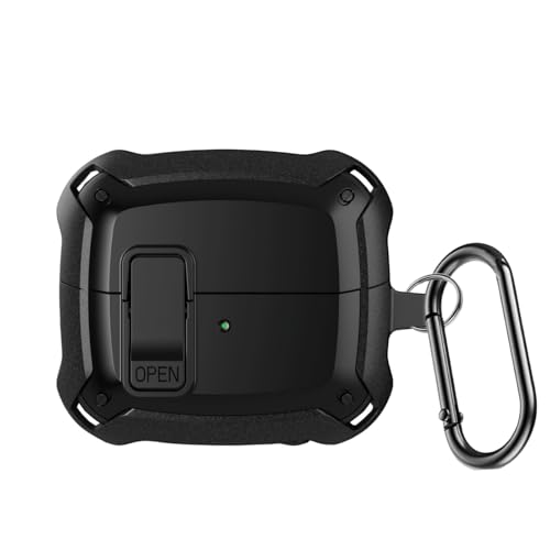 Casevita Schutzhülle kompatibel mit Samsung Galaxy Buds3 Pro/Galaxy Buds3 (2024) mit Schlüsselanhänger, robuste Schutzhülle mit sicherem Schloss für Mann und Frau von Casevita