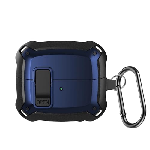 Casevita Schutzhülle kompatibel mit Samsung Galaxy Buds3 Pro/Galaxy Buds3 (2024) mit Schlüsselanhänger, robuste Schutzhülle mit sicherem Schloss für Mann und Frau von Casevita
