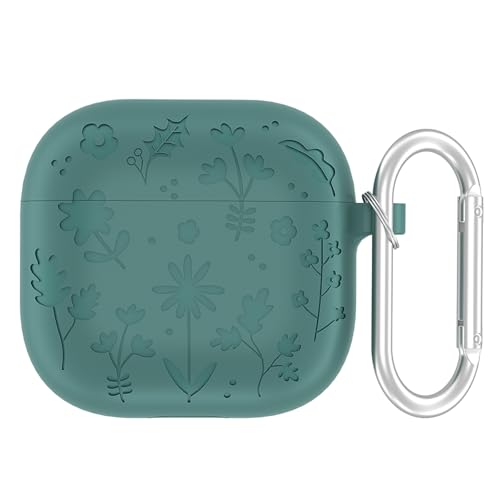 Casevita Schutzhülle mit Blumengravur, kompatibel mit AirPods 4, mit Schlüsselanhänger, niedlich, weiches Silikon, stoßfest, kompatibel mit AirPods 4, mit aktiver Geräuschunterdrückung Casevita Schutzhülle mit Blumengravur, kompatibel mit AirPods 4, mit Schlüsselanhänger, niedlich, weiches Silikon, stoßfest, kompatibel mit AirPods 4, mit aktiver Geräuschunterdrückung von Casevita