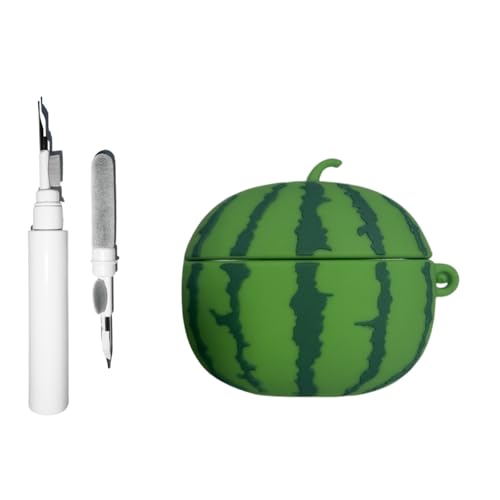 Casevita Süße Hülle, kompatibel mit AirPods 4, mit aktiver Geräuschunterdrückung, mit Schlüsselanhänger, weiches Silikon, Cartoon, lustig, Anime, Friut, Schutzhülle mit Reinigungsset von Casevita
