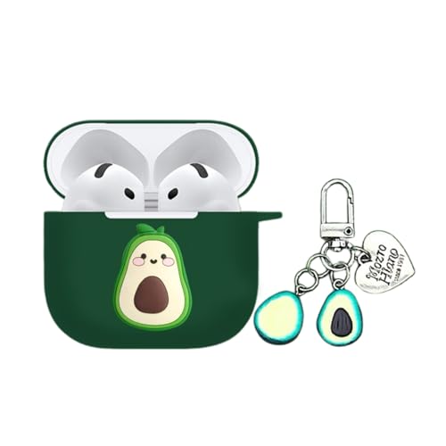 Casevita Süße Hülle kompatibel mit Airpods 4 mit Schlüsselanhänger, Solft Silikon Cartoon Anime Schutzhülle Kompatibel mit AirPods 4 mit aktiver Geräuschunterdrückung für Mann Frau von Casevita