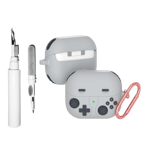 Casevita Süße Schutzhülle kompatibel mit Samsung Galaxy Buds3 Pro/Galaxy Buds 3 (2024) mit Schlüsselanhänger, cooles, lustiges Spiel, weiches Silikon, stoßfest, mit Reinigungsset von Casevita