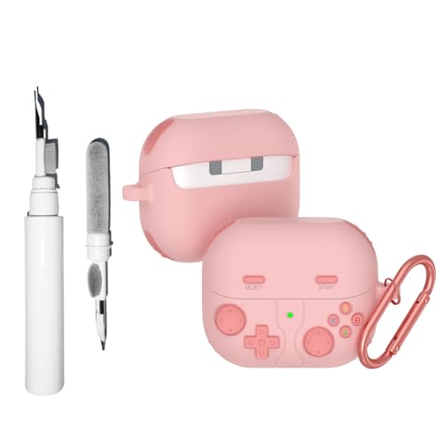 Casevita Süße Schutzhülle kompatibel mit Samsung Galaxy Buds3 Pro/Galaxy Buds 3 (2024) mit Schlüsselanhänger, cooles, lustiges Spiel, weiches Silikon, stoßfest, mit Reinigungsset von Casevita