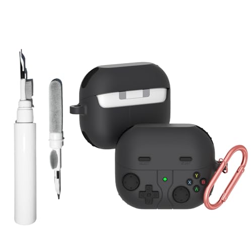 Casevita Süße Schutzhülle kompatibel mit Samsung Galaxy Buds3 Pro/Galaxy Buds 3 (2024) mit Schlüsselanhänger, cooles, lustiges Spiel, weiches Silikon, stoßfest, mit Reinigungsset von Casevita