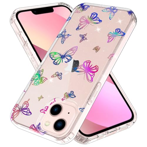 Casevita Transparente Schutzhülle, kompatibel mit iPhone 15, niedlich, glitzernd, Laserschmetterling, Ganzkörperschutz, schlank, stoßfest, kabellose Ladegeräte für Damen Casevita Transparente Schutzhülle, kompatibel mit iPhone 15, niedlich, glitzernd, Laserschmetterling, Ganzkörperschutz, schlank, stoßfest, kabellose Ladegeräte für Damen von Casevita