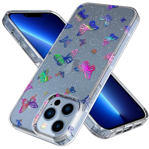 Casevita Transparente Schutzhülle, kompatibel mit iPhone 16 Pro Max, niedlicher Glitzer, Laserschmetterling, Ganzkörperschutz, schlank, stoßfest, kabellose Ladegeräte für Damen Casevita Transparente Schutzhülle, kompatibel mit iPhone 16 Pro Max, niedlicher Glitzer, Laserschmetterling, Ganzkörperschutz, schlank, stoßfest, kabellose Ladegeräte für Damen von Casevita