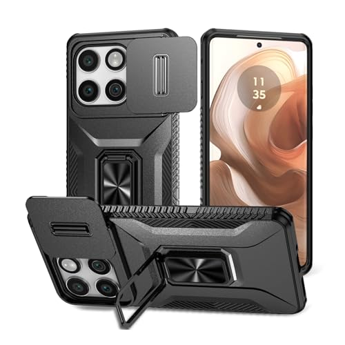 Magnetische Hülle Kompatibel mit Motorola Edge 2025 mit Ständer, Schiebe-Kamera-Abdeckung, Militärqualität, strapazierfähig, stoßfest, Schutzhülle für Moto Edge 2025, für Mann und Frau, Schwarz Magnetische Hülle Kompatibel mit Motorola Edge 2025 mit Ständer, Schiebe-Kamera-Abdeckung, Militärqualität, strapazierfähig, stoßfest, Schutzhülle für Moto Edge 2025, für Mann und Frau, Schwarz von Casevita