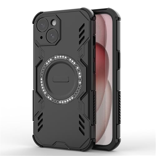 Magnetische Schutzhülle, kompatibel mit iPhone 15 Plus, Militärqualität, strapazierfähig, unterstützt kabelloses Laden, stoßfest, dünn, Schutzhülle für iPhone 15 Plus, für Mann und Frau, Schwarz von Casevita