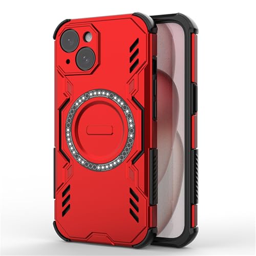 Magnetische Schutzhülle, kompatibel mit iPhone 15 Plus, Militärqualität, strapazierfähig, unterstützt kabelloses Laden, stoßfest, dünn, für Mann und Frau, Rot Magnetische Schutzhülle, kompatibel mit iPhone 15 Plus, Militärqualität, strapazierfähig, unterstützt kabelloses Laden, stoßfest, dünn, für Mann und Frau, Rot von Casevita