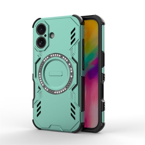 Magnetische Schutzhülle, kompatibel mit iPhone 16 Plus, Militärqualität, strapazierfähig, unterstützt kabelloses Laden, stoßfest, dünn, Schutzhülle für iPhone 16 Plus, für Mann und Frau, Grün Magnetische Schutzhülle, kompatibel mit iPhone 16 Plus, Militärqualität, strapazierfähig, unterstützt kabelloses Laden, stoßfest, dünn, Schutzhülle für iPhone 16 Plus, für Mann und Frau, Grün von Casevita