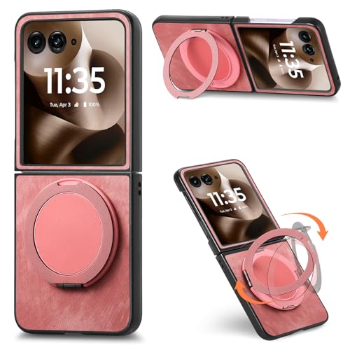 Magnetische Schutzhülle kompatibel mit Motorola Razr 50, mit Ringständer, weiches Leder, strapazierfähig, stoßfest, Schutzhülle, kompatibel mit Moto Razr 2024, für Mann und Frau, Rosa Magnetische Schutzhülle kompatibel mit Motorola Razr 50, mit Ringständer, weiches Leder, strapazierfähig, stoßfest, Schutzhülle, kompatibel mit Moto Razr 2024, für Mann und Frau, Rosa von Casevita