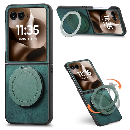 Magnetische Schutzhülle kompatibel mit Motorola Razr 50 Ultra, mit Ringständer, weiches Leder, strapazierfähig, stoßfest, Schutzhülle, kompatibel mit Moto Razr 50 Ultra, für Mann und Frau, Grün Magnetische Schutzhülle kompatibel mit Motorola Razr 50 Ultra, mit Ringständer, weiches Leder, strapazierfähig, stoßfest, Schutzhülle, kompatibel mit Moto Razr 50 Ultra, für Mann und Frau, Grün von Casevita