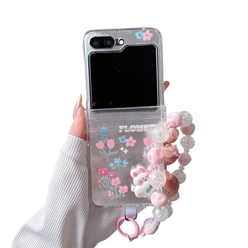 Niedliche Hülle, kompatibel mit Samsung Galaxy Z Flip 5, mit Band, 3D-Blumen, Anime, mädchenhaft, Scharnierschutz, hartes Polycarbonat, stoßfeste Schutzhülle, Schutzhülle für Z Flip 5 für Damen Niedliche Hülle, kompatibel mit Samsung Galaxy Z Flip 5, mit Band, 3D-Blumen, Anime, mädchenhaft, Scharnierschutz, hartes Polycarbonat, stoßfeste Schutzhülle, Schutzhülle für Z Flip 5 für Damen von Casevita