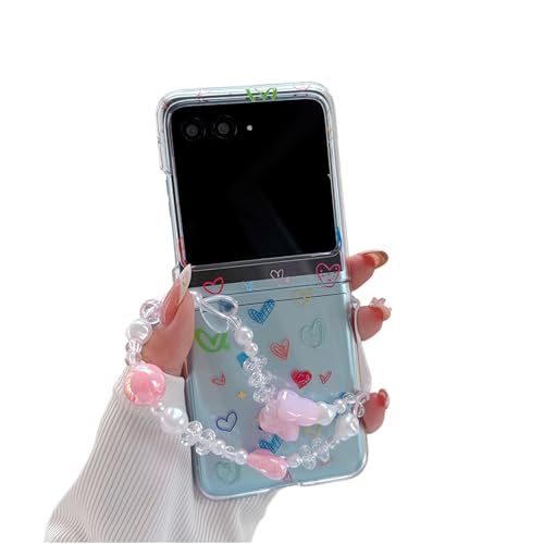 Transparente Schutzhülle, kompatibel mit Motorola Razr Plus 2023, mit Band, niedliche Farbe, Liebe, hartes Polycarbonat, stoßfest, schlanke, transparente Handyhülle für Moto Razr+ 2023 für Damen Transparente Schutzhülle, kompatibel mit Motorola Razr Plus 2023, mit Band, niedliche Farbe, Liebe, hartes Polycarbonat, stoßfest, schlanke, transparente Handyhülle für Moto Razr+ 2023 für Damen von Casevita