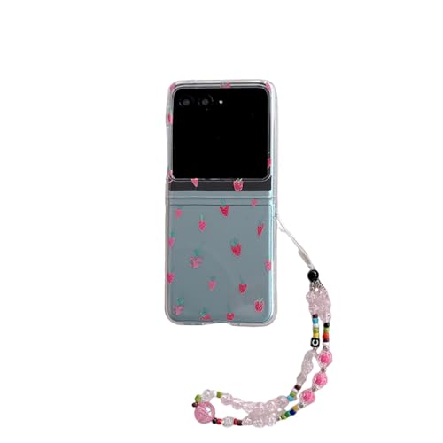 Transparente Schutzhülle für Motorola Razr 2024, mit Band, niedliche Blumen, hartes Polycarbonat, stoßfest, schlanke, transparente Handyhülle für Moto Razr 2024 für Damen Transparente Schutzhülle für Motorola Razr 2024, mit Band, niedliche Blumen, hartes Polycarbonat, stoßfest, schlanke, transparente Handyhülle für Moto Razr 2024 für Damen von Casevita