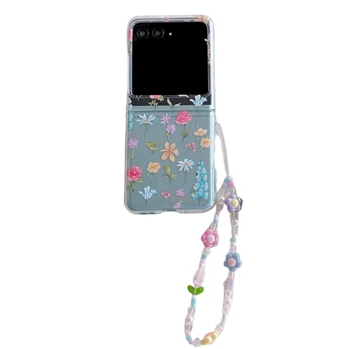 Transparente Schutzhülle für Motorola Razr 2024, mit Band, niedliche Blumen, hartes Polycarbonat, stoßfest, schlanke, transparente Handyhülle für Moto Razr 2024 für Damen Transparente Schutzhülle für Motorola Razr 2024, mit Band, niedliche Blumen, hartes Polycarbonat, stoßfest, schlanke, transparente Handyhülle für Moto Razr 2024 für Damen von Casevita