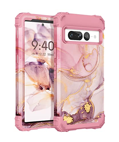 Casewind Schutzhülle für Pixel 7 Pro, Google Pixel 7 Pro, Marmor, Roségold, 3-in-1, Harter Polycarbonat, Silikon, robust, stoßfest, Kratzfest, Militär, Ganzkörper-Schutzhülle für Pixel 7 Pro, 17 cm Casewind Schutzhülle für Pixel 7 Pro, Google Pixel 7 Pro, Marmor, Roségold, 3-in-1, Harter Polycarbonat, Silikon, robust, stoßfest, Kratzfest, Militär, Ganzkörper-Schutzhülle für Pixel 7 Pro, 17 cm von Casewind