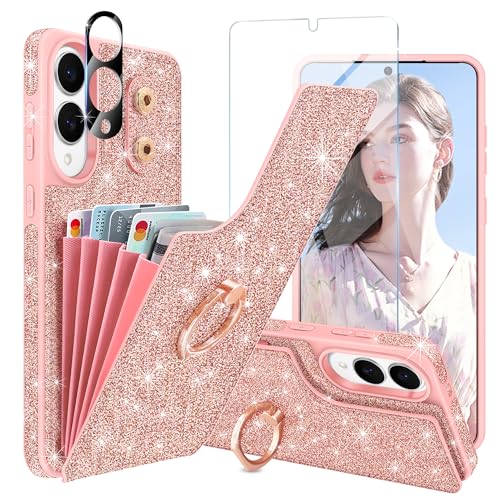 Casewind Schutzhülle für Samsung Galaxy S25 Edge, mit 1 x Displayschutzfolie und 1 x Kameralinsenschutzfolie, 360° drehbarer Ringständer, Glitzer, 5 Kartenhalter und stoßfeste Abdeckung für Samsung Casewind Schutzhülle für Samsung Galaxy S25 Edge, mit 1 x Displayschutzfolie und 1 x Kameralinsenschutzfolie, 360° drehbarer Ringständer, Glitzer, 5 Kartenhalter und stoßfeste Abdeckung für Samsung von Casewind