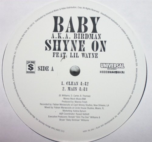Shyne on Feat.Lil Wayne [Vinyl Maxi-Single] von Cash Money