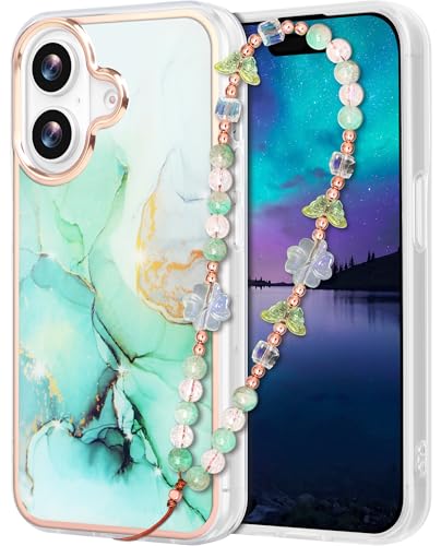 Casililor Kompatibel mit iPhone 16 Plus Hülle 6,7" 2024 Schutzhülle Glitzer Marmor Stoßfest Handyhülle 16 Plus Case mit Handykette Armband für Frauen und Mädchen Bling Grün Marble Casililor Kompatibel mit iPhone 16 Plus Hülle 6,7" 2024 Schutzhülle Glitzer Marmor Stoßfest Handyhülle 16 Plus Case mit Handykette Armband für Frauen und Mädchen Bling Grün Marble von Casililor
