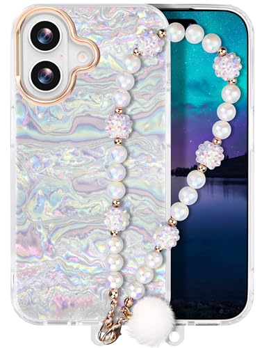 Kompatibel mit iPhone 16 Plus Hülle 6,7" 2024 Schutzhülle Slim Stoßfest Handyhülle 16 Plus Case mit Handy Perlen Schlüsselband für Frauen und Mädchen Bling Glitter Weiß Kompatibel mit iPhone 16 Plus Hülle 6,7" 2024 Schutzhülle Slim Stoßfest Handyhülle 16 Plus Case mit Handy Perlen Schlüsselband für Frauen und Mädchen Bling Glitter Weiß von Casililor