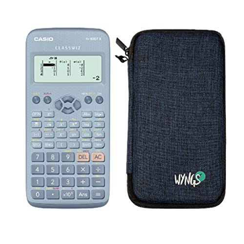 ﻿CALCUSO Sparpaket: Casio FX-83GT X Blau + WYNGS Schutztasche blau + Erweiterte Garantie vom Taschenrechner Casio FX-83GT X ClassWiz blau von Casio