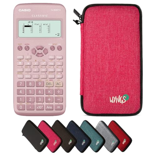 CALCUSO Sparpaket: Casio FX-83GT X technisch-wissenschaftlicher Taschenrechner + WYNGS Schutztasche pink + Erweiterte Garantie von CALCUSO von Casio