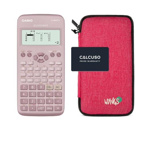 CALCUSO Sparpaket: Casio FX-83GT X technisch-wissenschaftlicher Taschenrechner + WYNGS Schutztasche pink + Erweiterte Garantie von CALCUSO von Casio