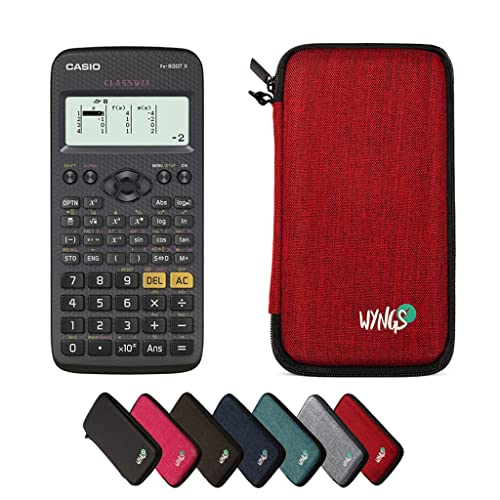Casio fx-83GT X Schwarz inklusive Schutztasche von WYNGS in Rot - Basic Set (Englisch) von Casio