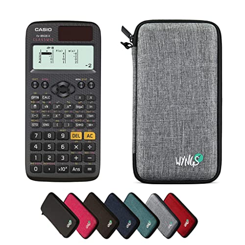 Casio fx-85DE X inklusive Schutztasche von WYNGS in Hellgrau - Basic Set von Casio