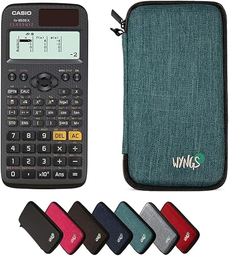 Casio fx-85DE X inklusive Schutztasche von WYNGS in Türkis - Basic Set von Casio