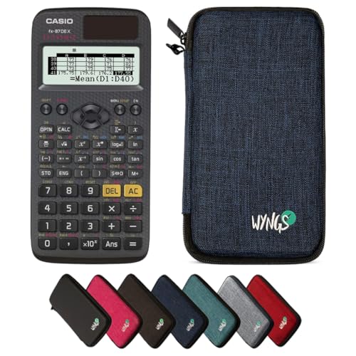 Casio fx-87DE X inklusive Schutztasche von WYNGS in Blau - Basic Set von Casio