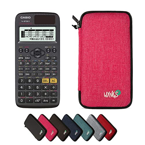 Casio fx-87DE X inklusive Schutztasche von WYNGS in Pink - Basic Set von Casio