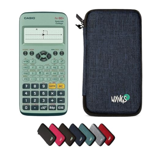 Casio fx-92+ Spéciale Collège inklusive Schutztasche von WYNGS in Blau - Basic Set (Französisch) von Casio