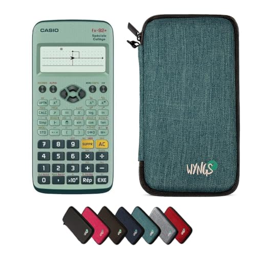 Casio fx-92+ Spéciale Collège inklusive Schutztasche von WYNGS in Türkis - Basic Set von Casio