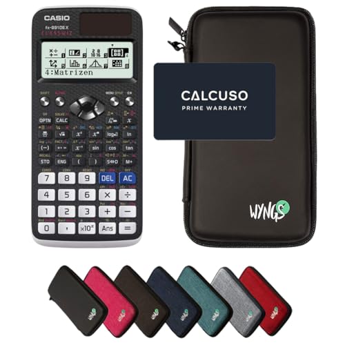 CALCUSO Sparpaket: Casio FX-991 DE X technisch-wissenschaftlicher Taschenrechner + WYNGS Schutztasche schwarz + Erweiterte Garantie von CALCUSO von Casio