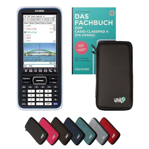 CALCUSO Standardpaket: Casio Classpad II (FX-CP400)+ WYNGS Schutztasche schwarz + CALCUSO Fachbuch + Erweiterte Garantie von CALCUSO von Casio