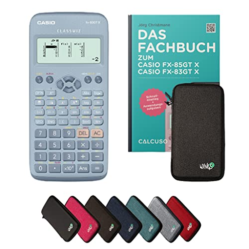 ﻿CALCUSO Standardpaket Dunkelgrau mit Taschenrechner Casio FX-83GT X blau von CASIO